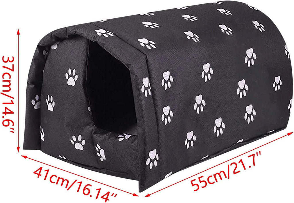 Outdoor Feral Cat House, Weatherproof Foldable Shelter for Stray Cats, Warm Indoor and Outdoor Cat Shelter for Winter