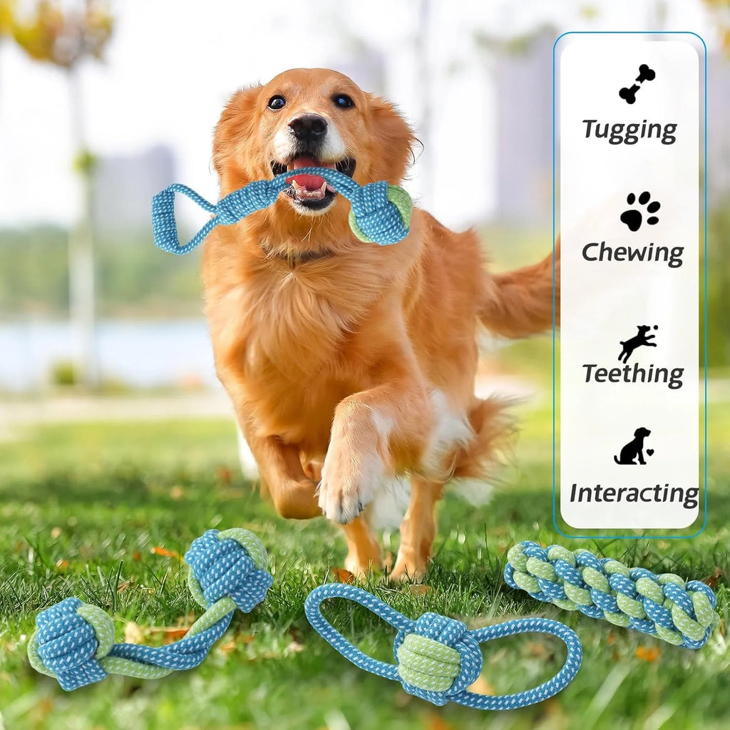 7 Pack Puppy Rope Toys for Small Dogs Durable Cotton Chew and Tug Toys Interactive Teething Rope for Teeth Cleaning and Mental Stimulation