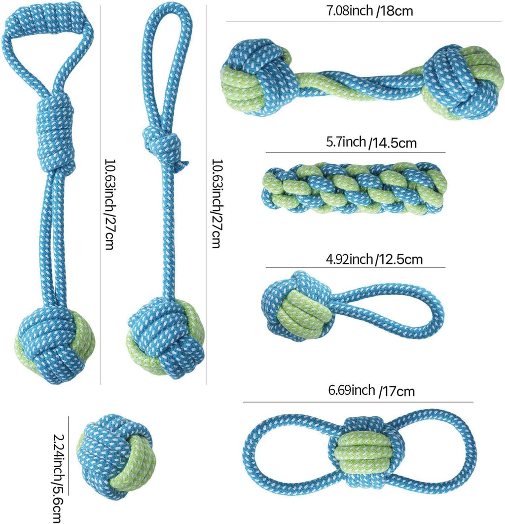 7 Pack Puppy Rope Toys for Small Dogs Durable Cotton Chew and Tug Toys Interactive Teething Rope for Teeth Cleaning and Mental Stimulation