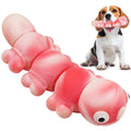 Flesh Red Caterpillar-Shaped Dog Chew Toy for Aggressive Chewers, Long-Lasting Durable Chew Toy for Large and Medium Dogs, Indestructible Tough Dog Toy