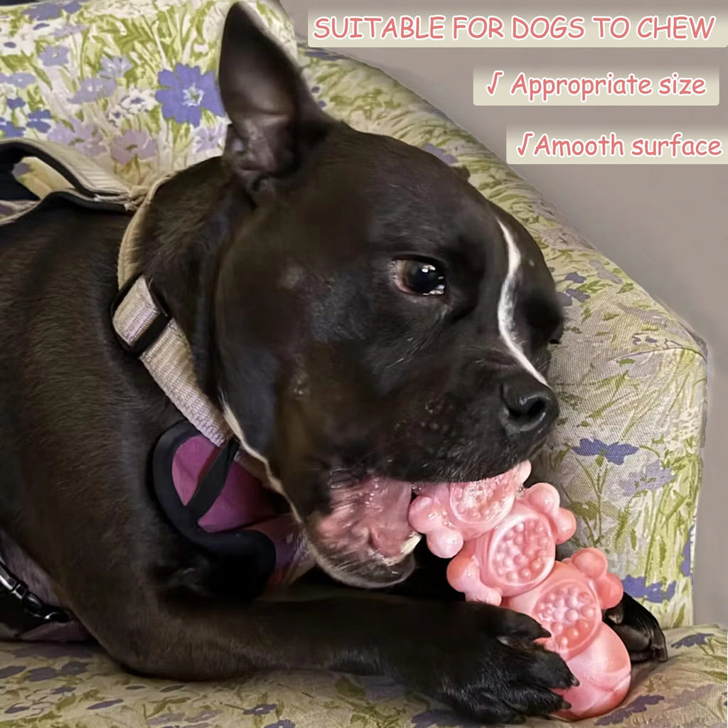 Flesh Red Caterpillar-Shaped Dog Chew Toy for Aggressive Chewers, Long-Lasting Durable Chew Toy for Large and Medium Dogs, Indestructible Tough Dog Toy