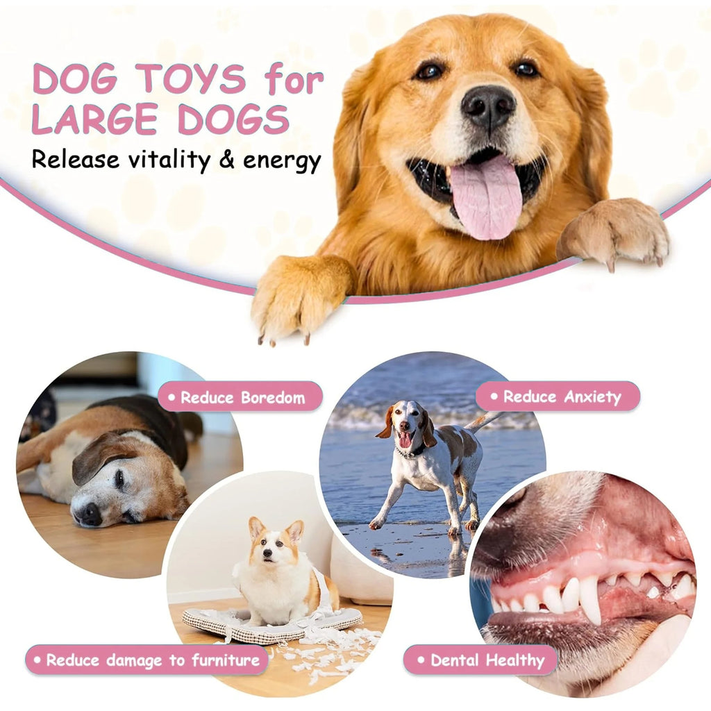 Flesh Red Caterpillar-Shaped Dog Chew Toy for Aggressive Chewers, Long-Lasting Durable Chew Toy for Large and Medium Dogs, Indestructible Tough Dog Toy