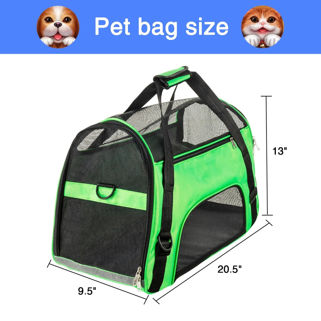Airline Approved Soft-Sided Pet Carrier for Cats and Small Dogs, Breathable Mesh Travel Carrier for Cabin Flights