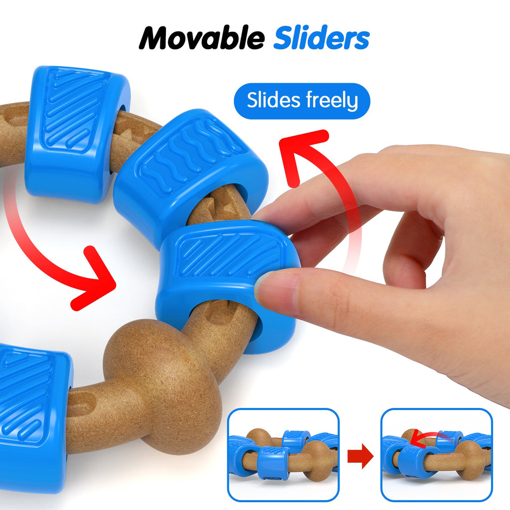 Blue Ring-Shaped Dog Chew Toy for Aggressive Chewers, Durable Interactive Dog Chew Toy for Medium and Large Breeds, Stress-Relief Chewing Toy