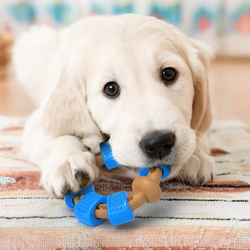 Blue Ring-Shaped Dog Chew Toy for Aggressive Chewers, Durable Interactive Dog Chew Toy for Medium and Large Breeds, Stress-Relief Chewing Toy