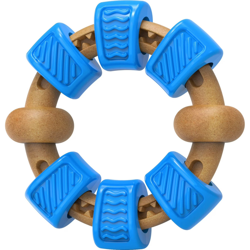 Blue Ring-Shaped Dog Chew Toy for Aggressive Chewers, Durable Interactive Dog Chew Toy for Medium and Large Breeds, Stress-Relief Chewing Toy