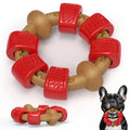Red Ring-Shaped Dog Chew Toy for Aggressive Chewers, Durable Interactive Chew Toy for Medium and Large Breeds, Stress-Relief Dog Toy