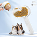 Silver 3-in-1 Steam Grooming Brush for Dogs & Cats, Self-Cleaning Hair Removal Comb with Mist Spray, Waterless Shampoo Included, Long-Haired Pet Grooming Tool