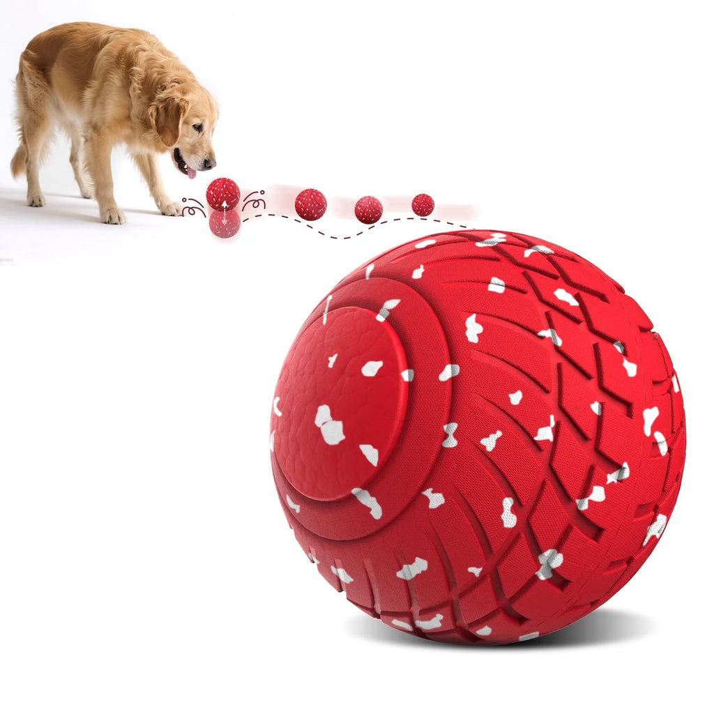 Interactive Smart Dog Toy Ball with Remote Control, Electric Self-Moving Rolling and Bouncing Dog Toy for Small Medium Large Dogs, E-TPU Waterproof, Red & Black