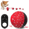 Interactive Smart Dog Toy Ball with Remote Control, Electric Self-Moving Rolling and Bouncing Dog Toy for Small Medium Large Dogs, E-TPU Waterproof, Red & Black