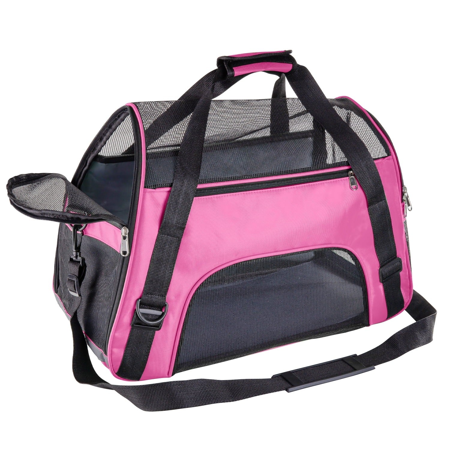 Pink Airline Approved Soft-Sided Pet Carrier for Cats and Small Dogs, Breathable Mesh Travel Carrier for Cabin Flights