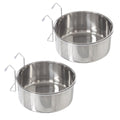 Set of 2 Stainless-Steel Hanging Dog Bowls with Elevated Stand, 50.4oz Each, Durable No-Spill Pet Feeding Bowls for Dogs, Cats, and Small Animals
