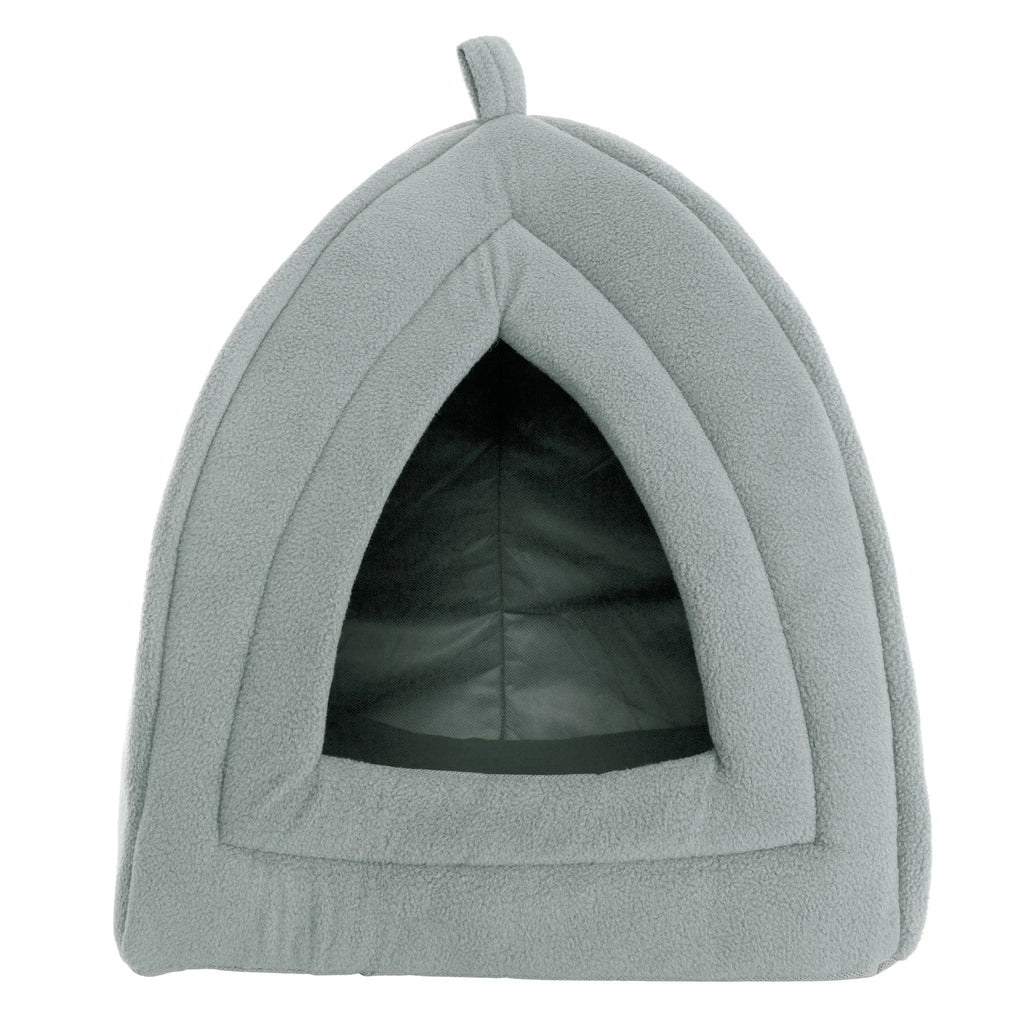 Gray Small Animal Cat House for Rabbits, Guinea Pigs, and Other Small Pets, Plush Indoor Pet Hideout Bed