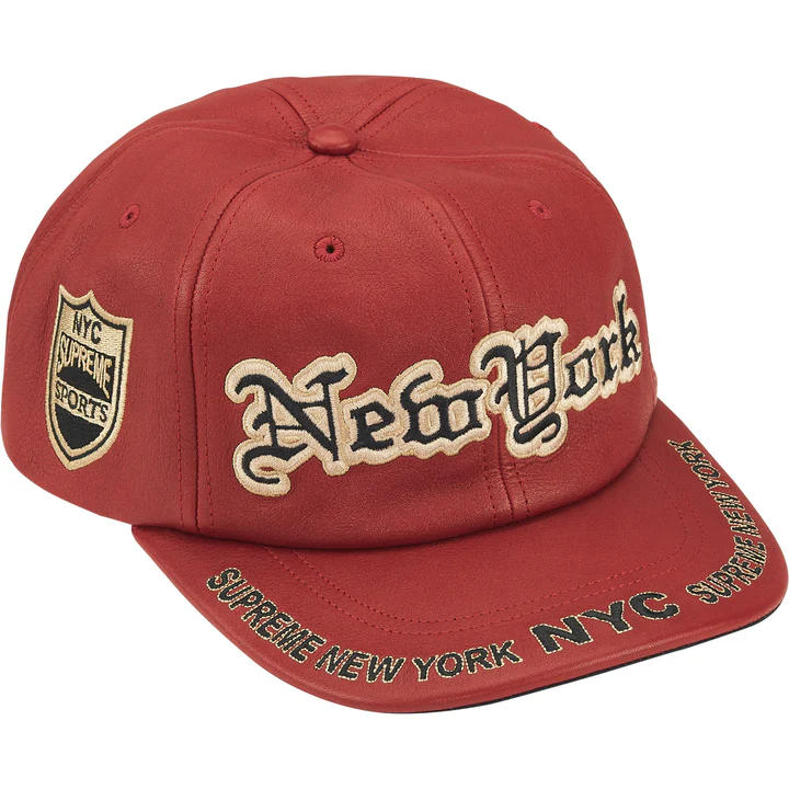 New York Leather 6 Panel Red
