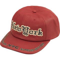 New York Leather 6 Panel Red