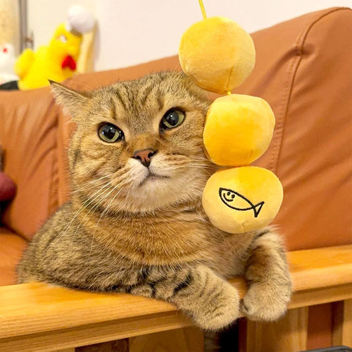 Curry Fishballs Soft Plush Cat Teaser