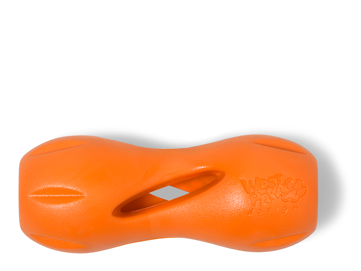 Interactive Dog Treat Dispensing Chew Toy Puzzle for Boredom Relief, Durable Food Holder Toy for Small and Large Dogs, Aqua / Tangerine / Green