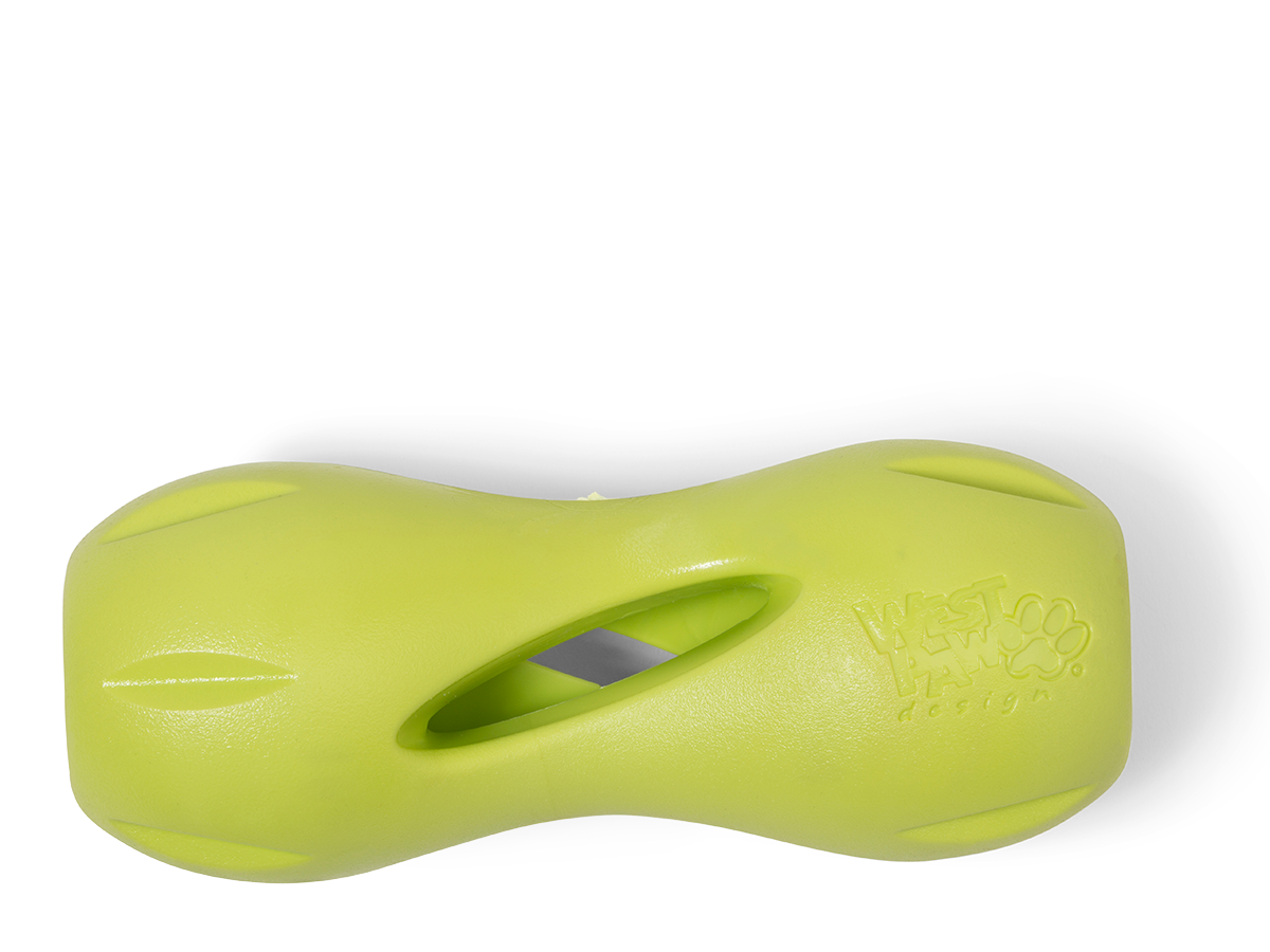 Interactive Dog Treat Dispensing Chew Toy Puzzle for Boredom Relief, Durable Food Holder Toy for Small and Large Dogs, Aqua / Tangerine / Green