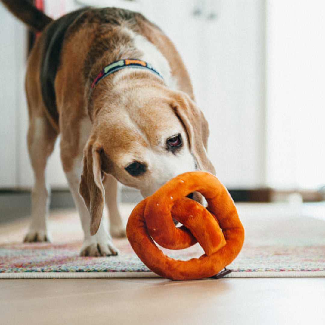 Poochie Pretzel Plush Dog Toy