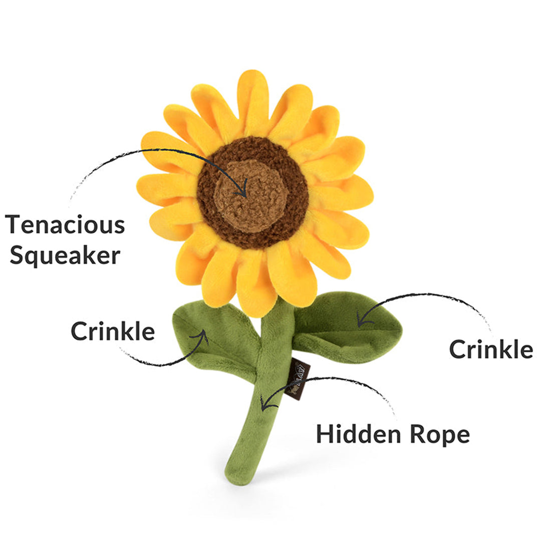 Sassy Sunflower Plush Dog Toy